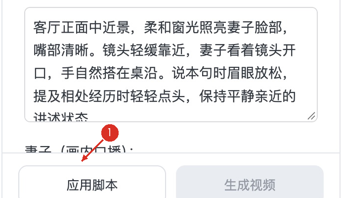 ① 完整核对后，点击“应用脚本”